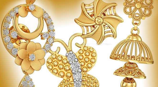 Luxury Most Demanding 22K 21K Gold Stud Earrings Designs - Dubai Gold  Jewellery Designs - YouTube